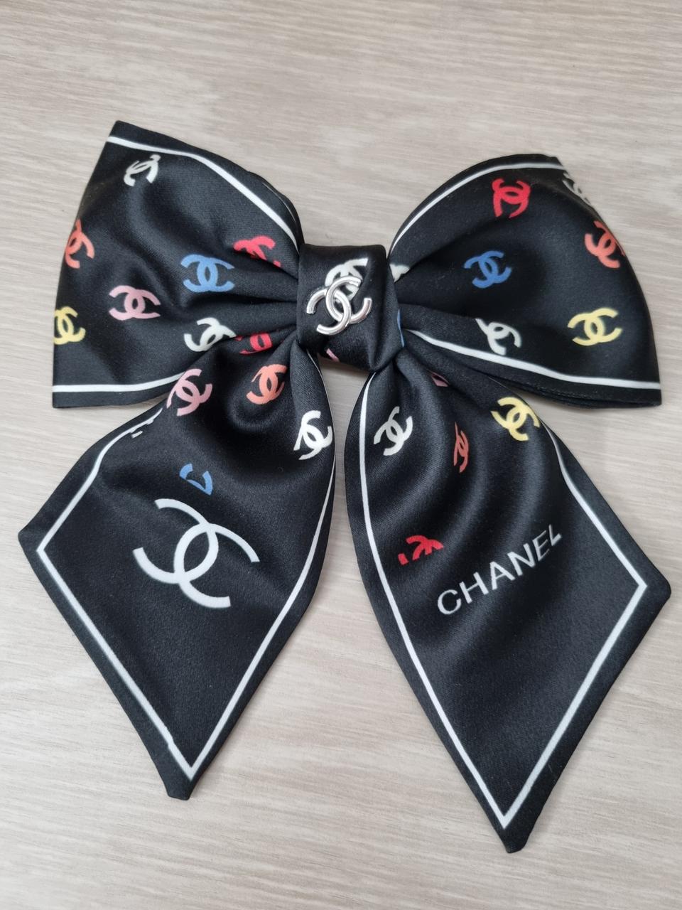 샤넬 리본 헤어 자동핀