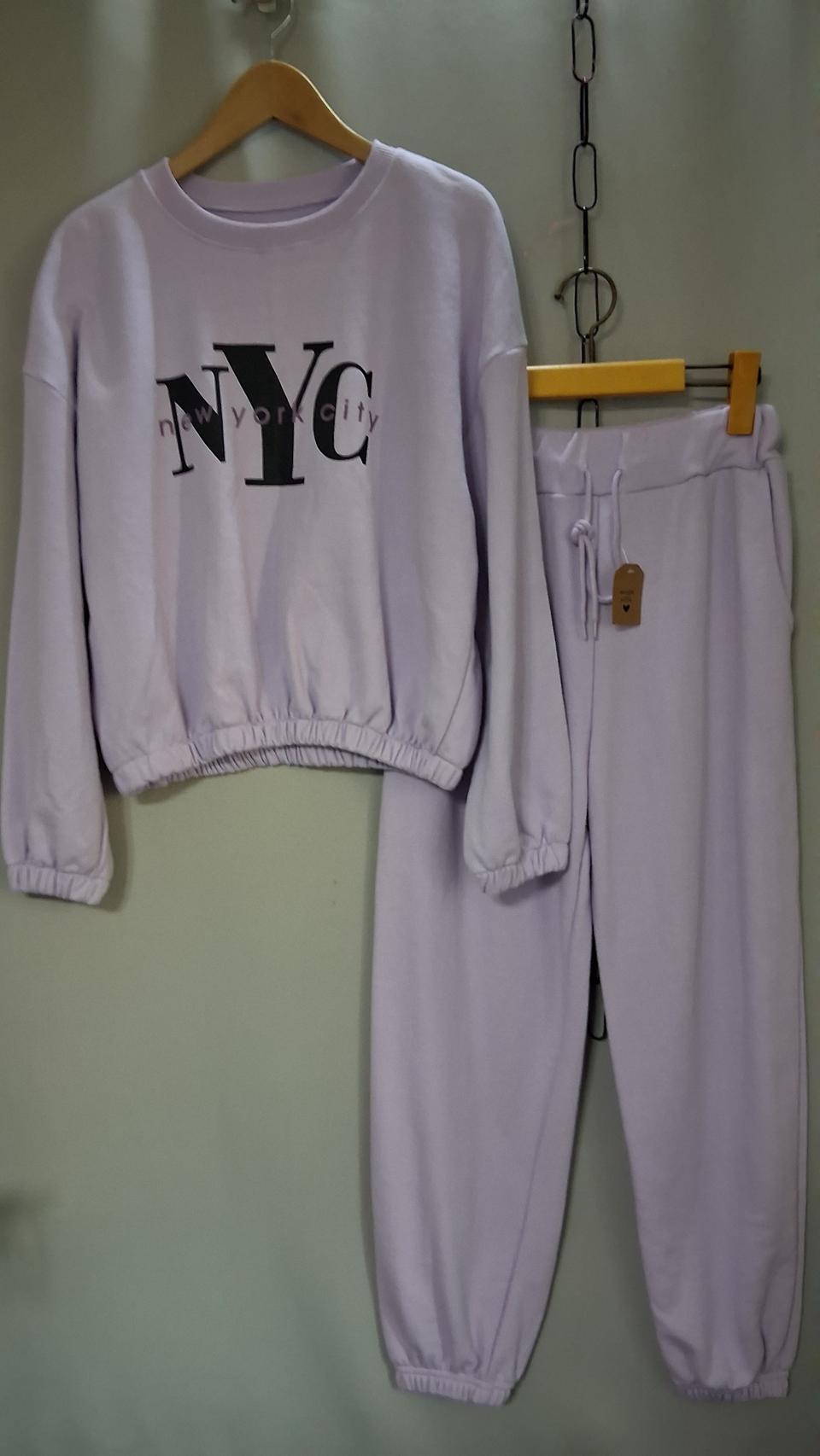 ❤NYC로고셋업 쭈리면세트 조거세트 퍼플 트레이닝세트