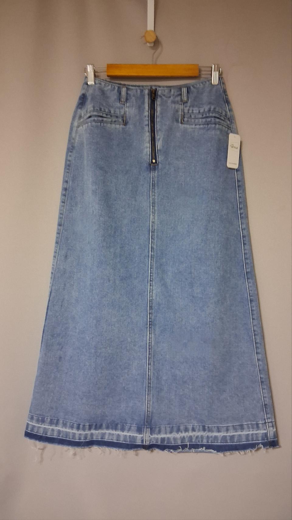 ❤하이웨스트스커트 A라인청치마 롱청치마 청스커트