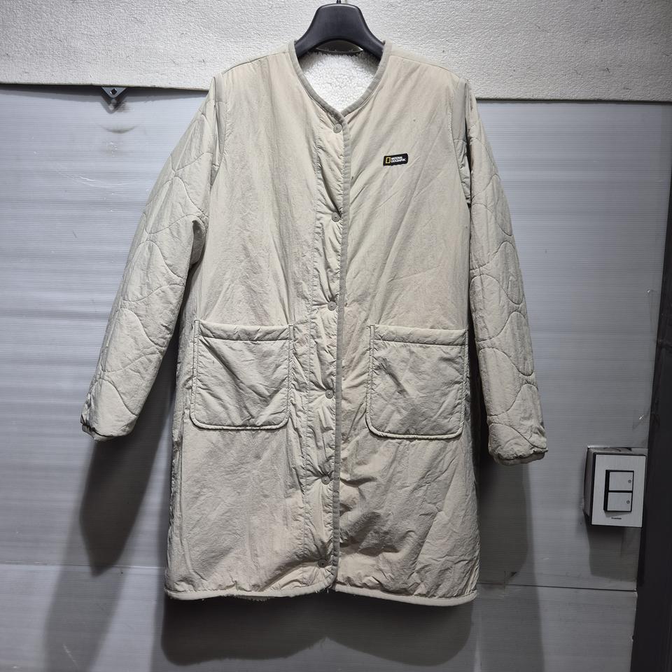 내셔널지오그래픽 뽀글이 퀼팅 롱 코트