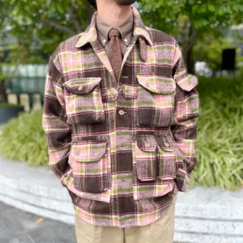 [L] 엔지니어드가먼츠 익스플로러 셔츠 자켓 브라운/핑크 엔가