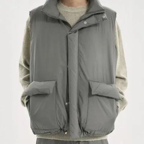 [4]브라운야드 트레블 구스다운 베스트 올리브그레이