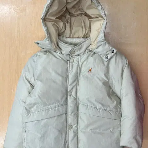 130사이즈 캉골 오리털 패딩 키즈 주니어 정품 베이지색