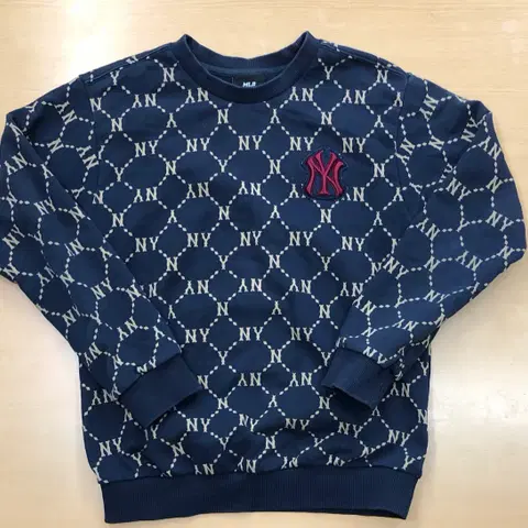 145사이즈 MLB NY로고 쭈리 맨투맨 네이비 키즈 정품