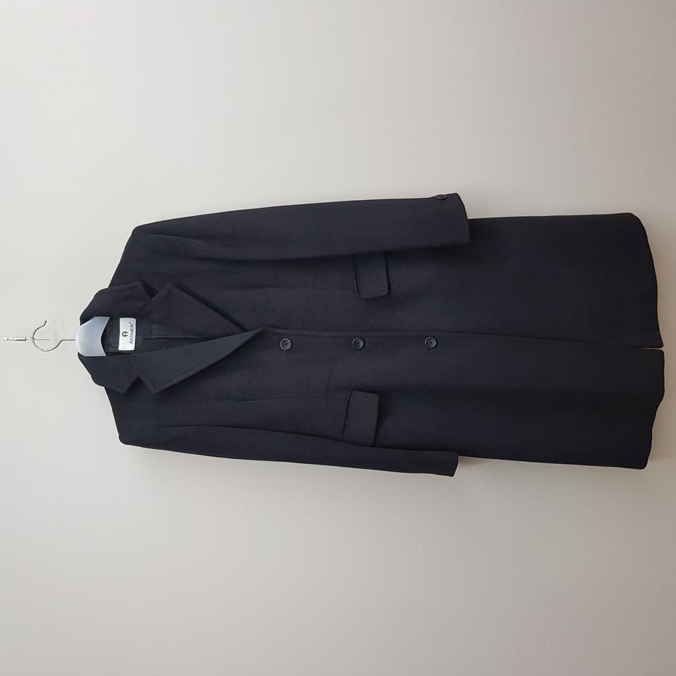 AIGNER 아이그너 클래식 울 앙고라 롱 코트 it 40사이즈