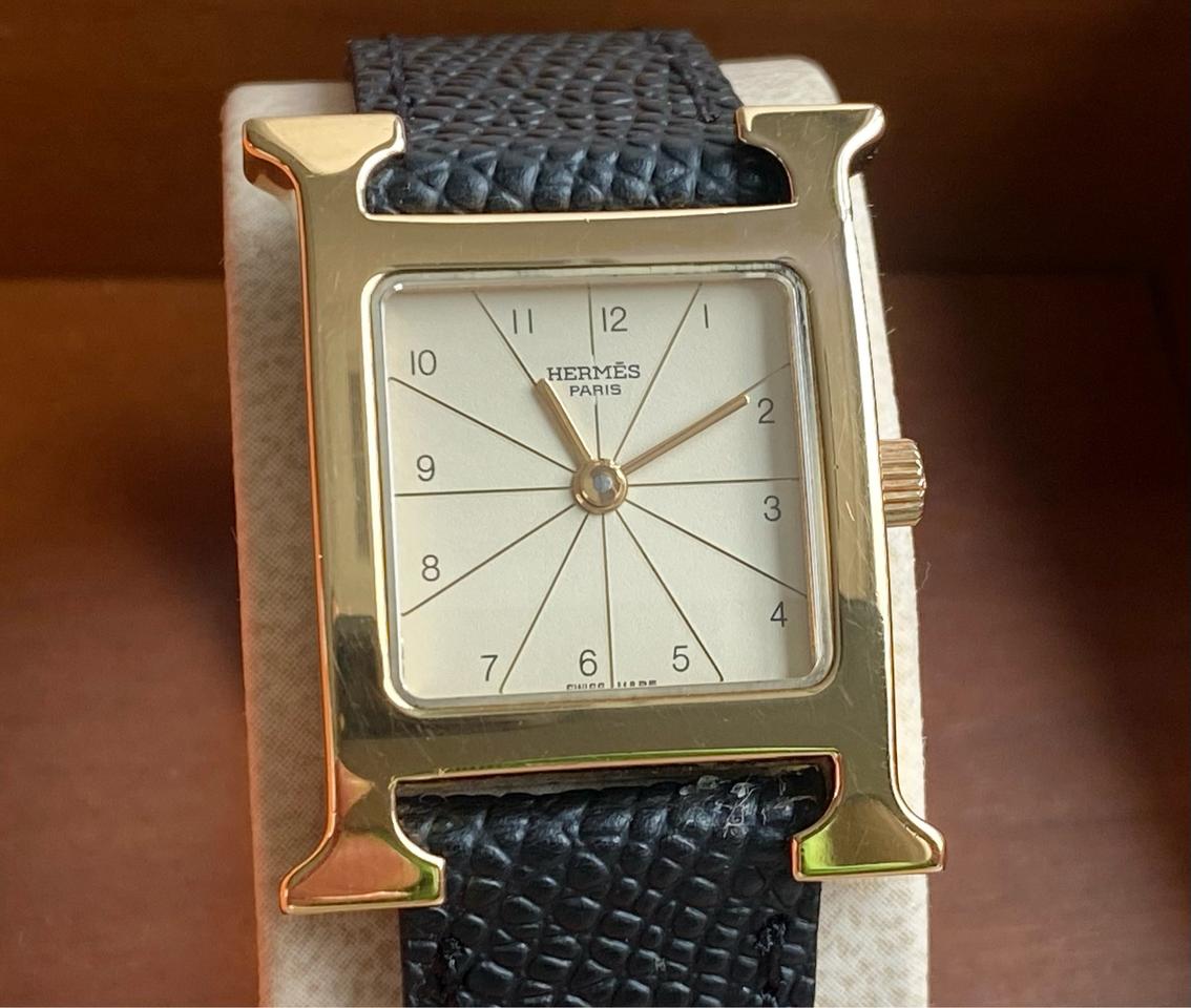에르메스 H아워 1.201 금장 여성용 쿼츠 PM 사이즈