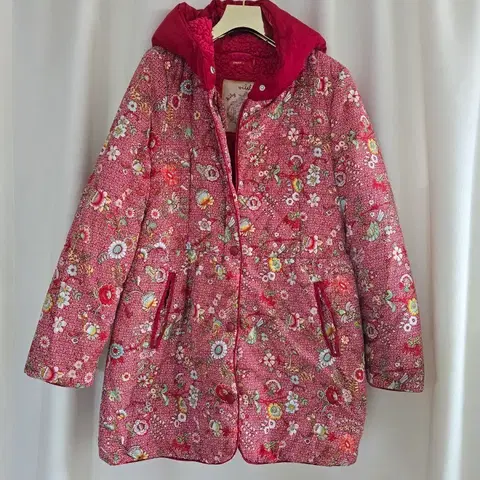 오일릴리 플라워 후드 뽀글이 점퍼