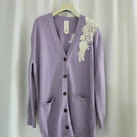 오즈세컨 레이스 플라워 가디건