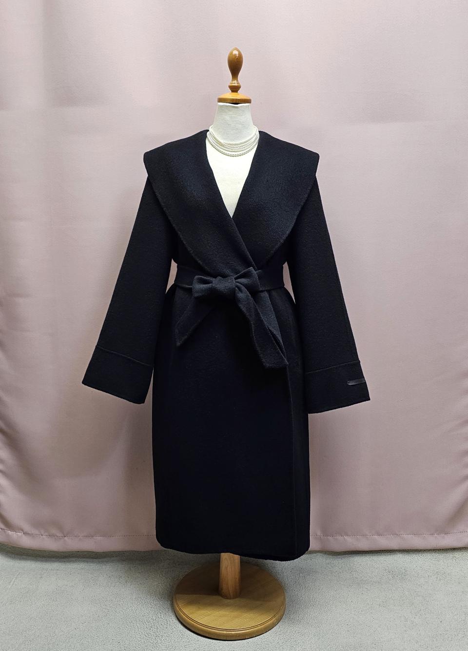 드라이플라워 블랙라벨 울 핸드메이드 롱코트(무료배송)