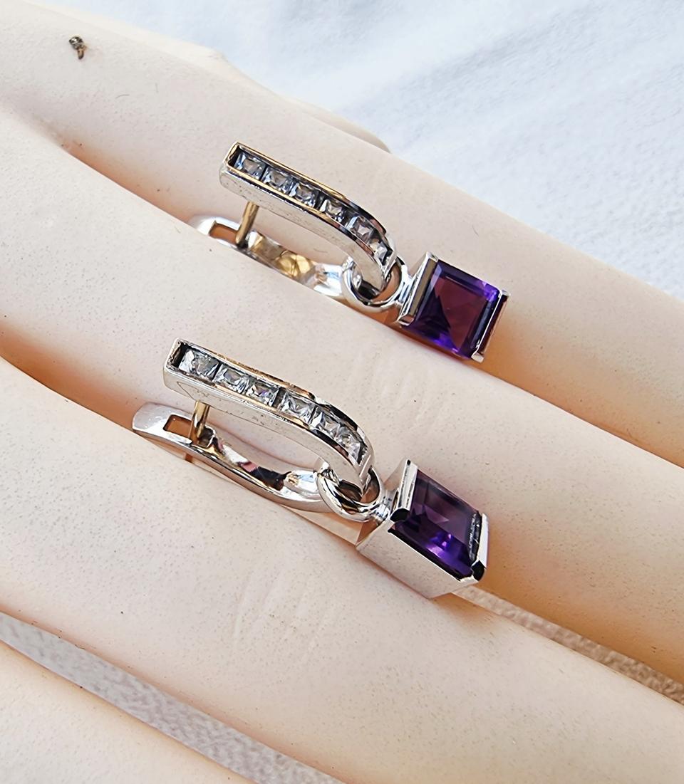 14k  자수정 귀걸이