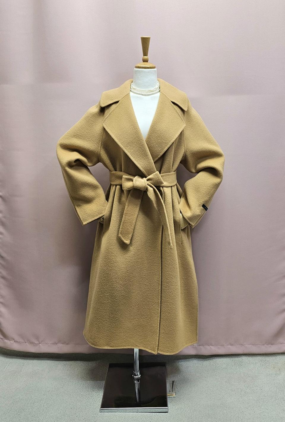 고퀄 울 핸드메이드 롱코트 제천끈 세트(무료배송)