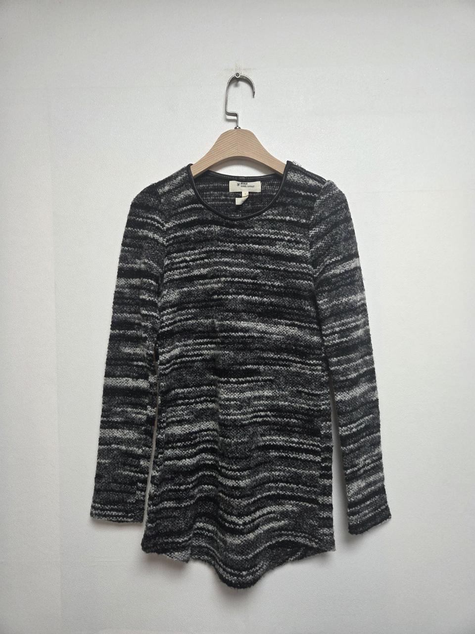 이자벨마랑 에뜨왈 부클 숄더 지퍼 니트 블랙앤그레이(S)