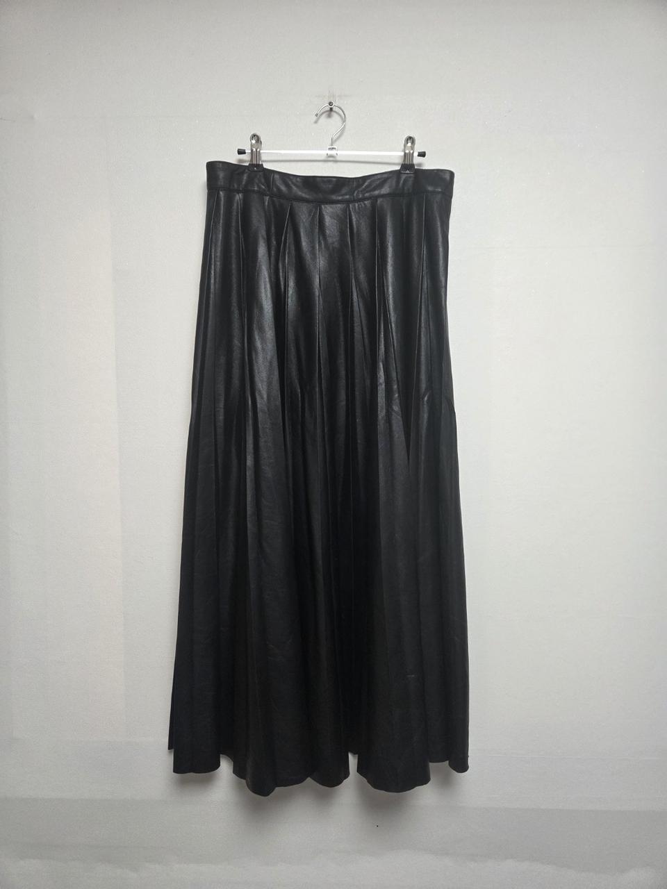 엠에스지엠 페이크레더 롱스커트 블랙(M)