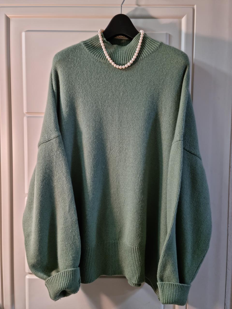 민트 반넥 오버핏 빅사이즈 니트