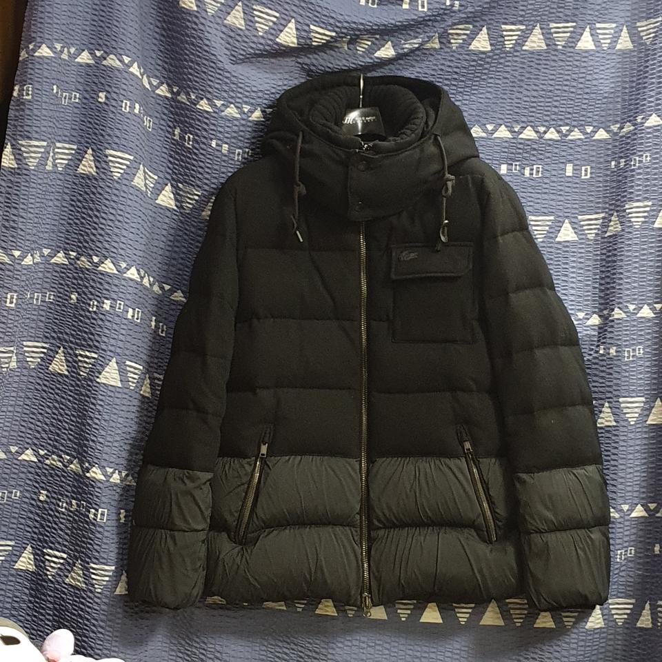 라코스테. 모직~후드(탈착)  다운 패딩