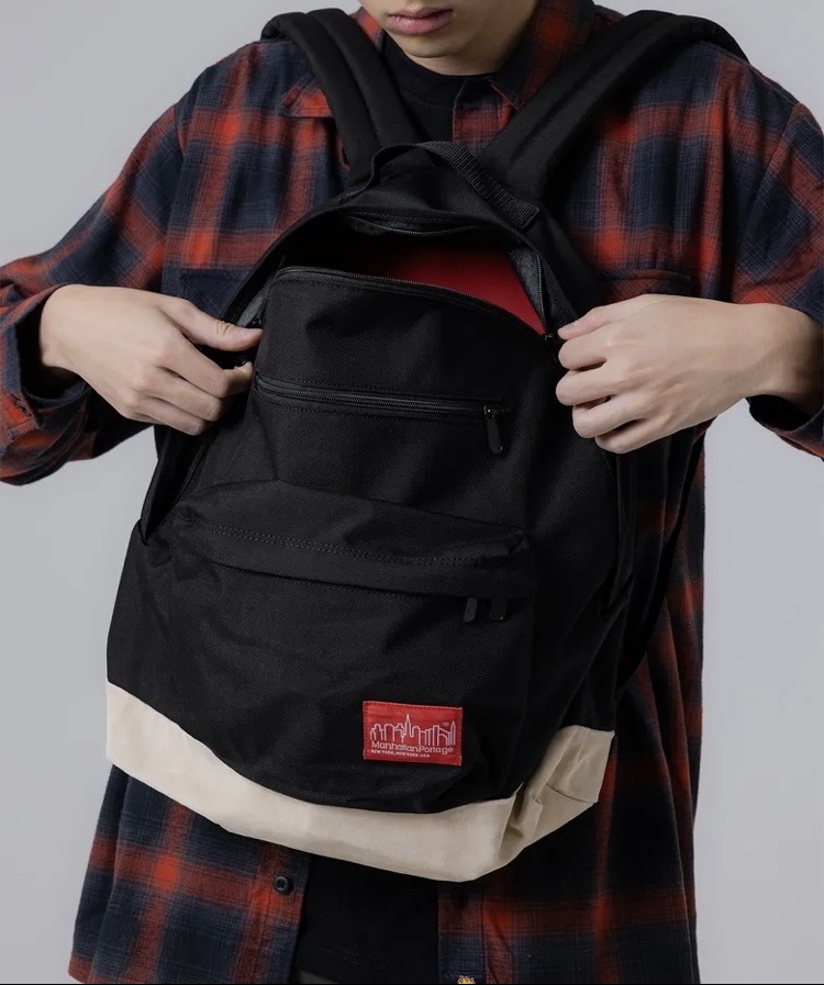 맨하탄 포티지 1209 빅애플 백 M BLACK 스웨이드 백팩 새상품