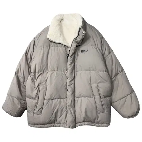 후아유 양면 베이지 화이트 푸퍼 패딩 Medium