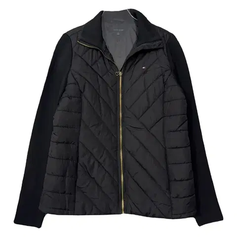 타미힐피거 블랙 스펠 로고 퀄팅 자켓 S/P