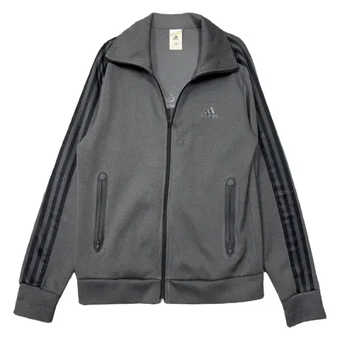 아디다스 그레이 로고 삼선 집업 저지 105