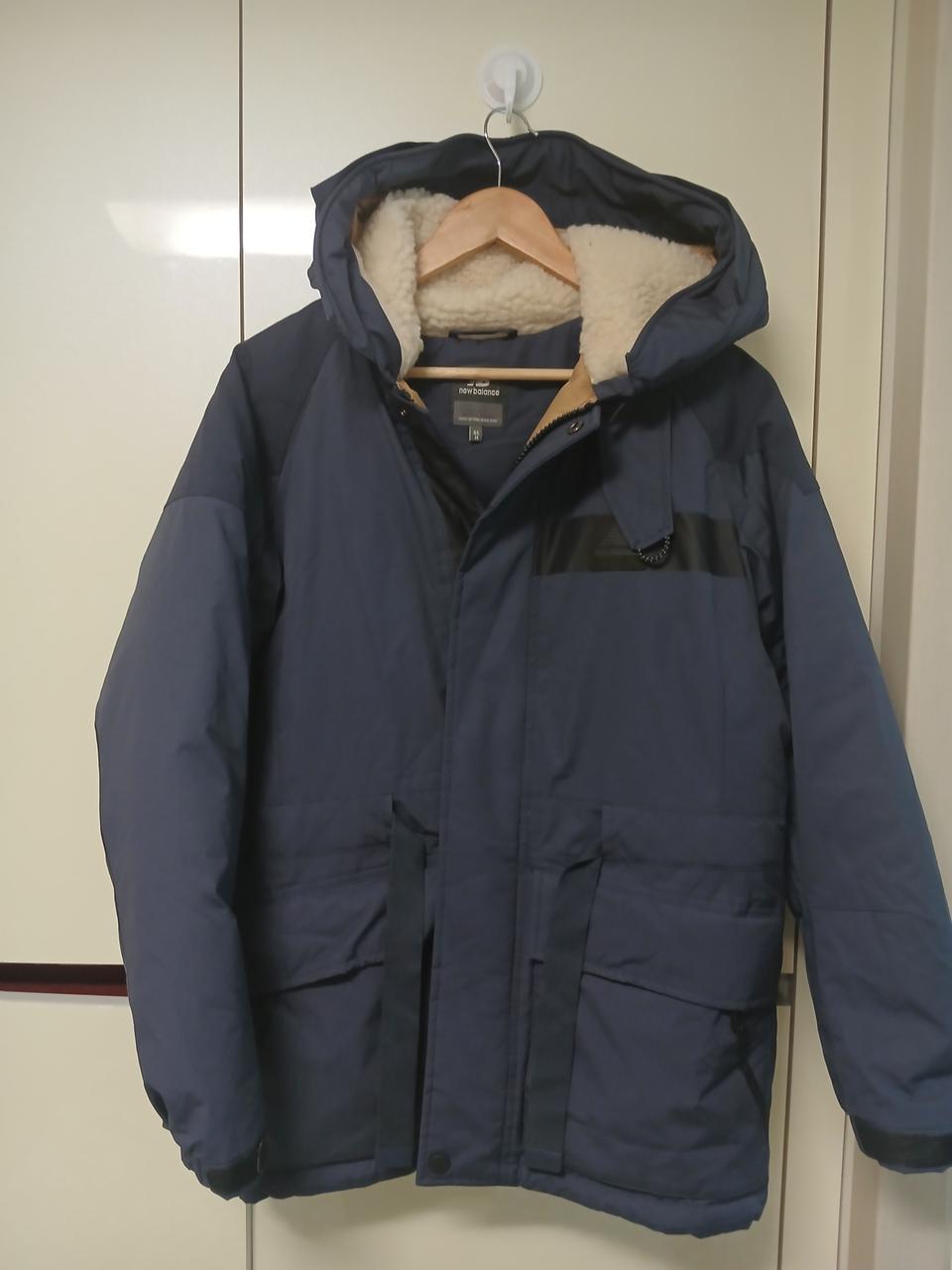 뉴발란스 네이비 후드 패딩 점퍼  100