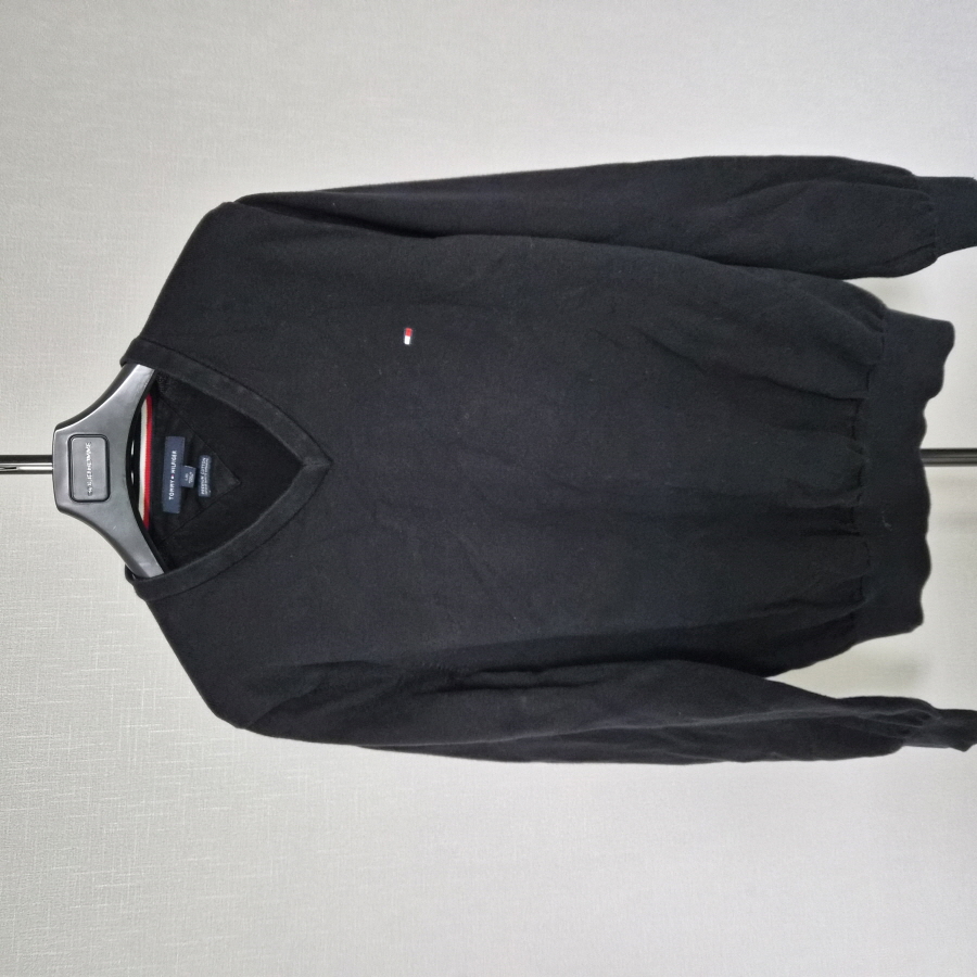 타미힐피거 L 100 브이넥 프리미엄 코튼 티셔츠 M-긴팔-608