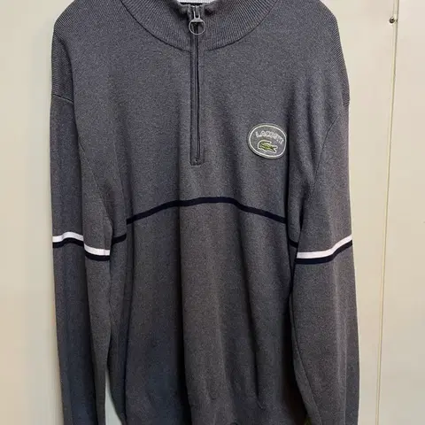 라코스테 반집업 니트