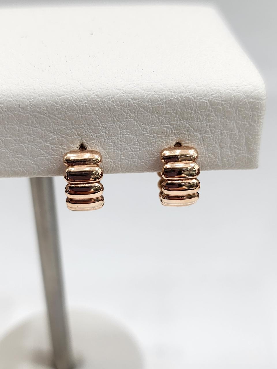 14k 볼록 라인 원터치 귀걸이