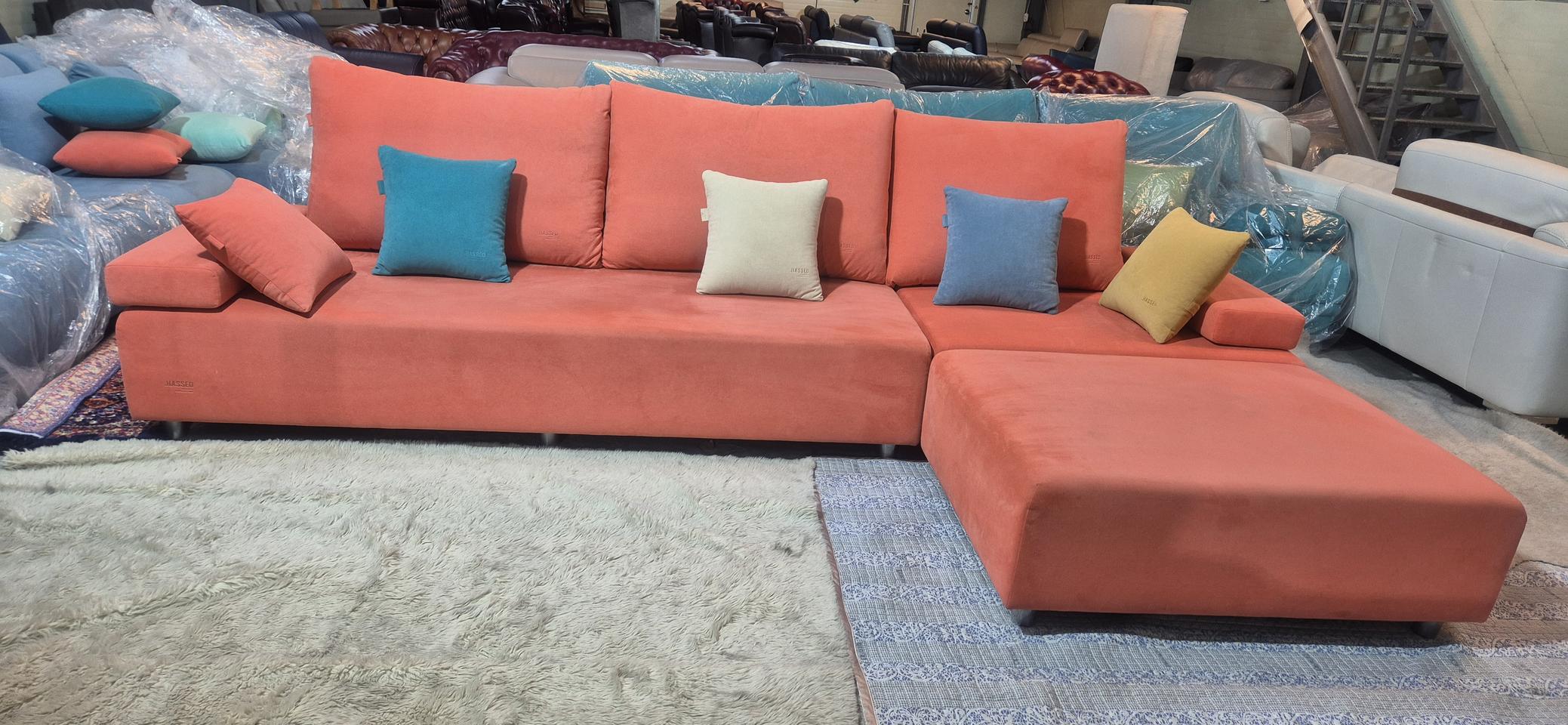 헷세드(HASSED) 베쏘 4인 일자형 소파쇼파+오토만(드라이세탁완료)