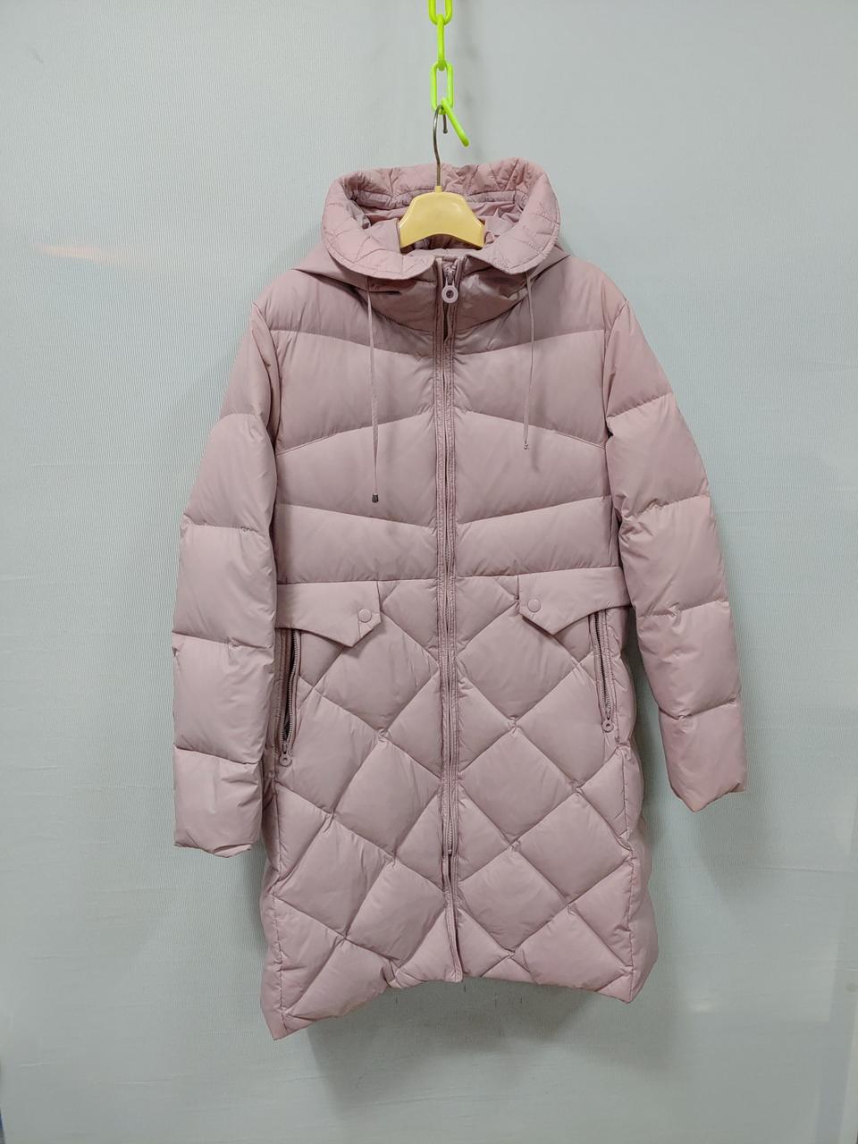 비지트인뉴욕 핑크 롱 후드 패딩 점퍼 55