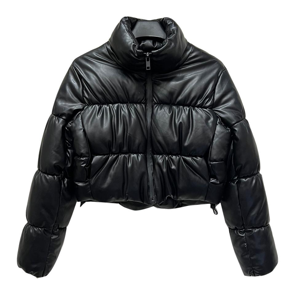 ZARA 자라 레더 숏 크롭 패딩 XS