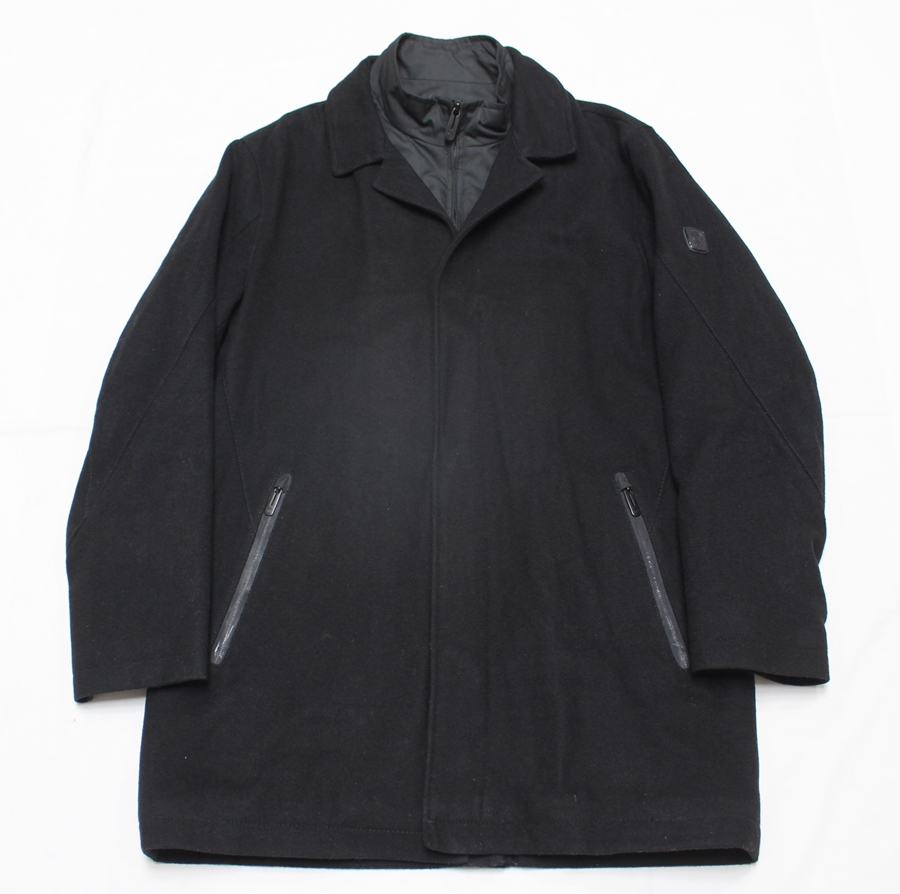 투미 남성 100 모직 패딩 이중 더블 하프 코트 자켓