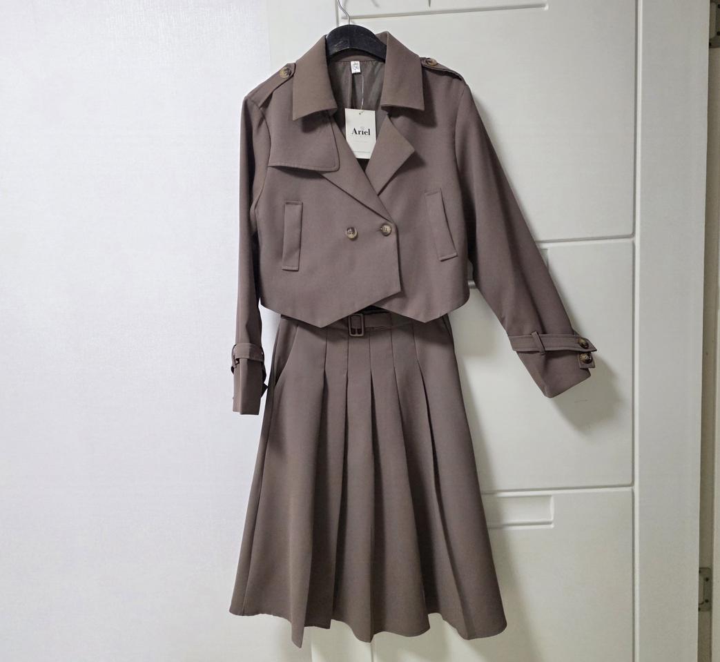 이쁜 숏자켓 벨티드스커트 투피스 세트 M 새상품