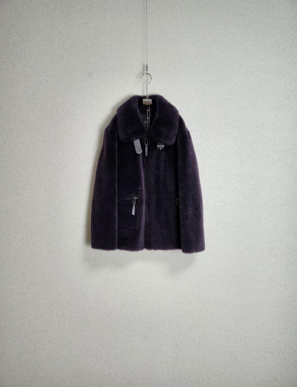 루나코어스 양가죽배색 호주산 양모100% 코트55