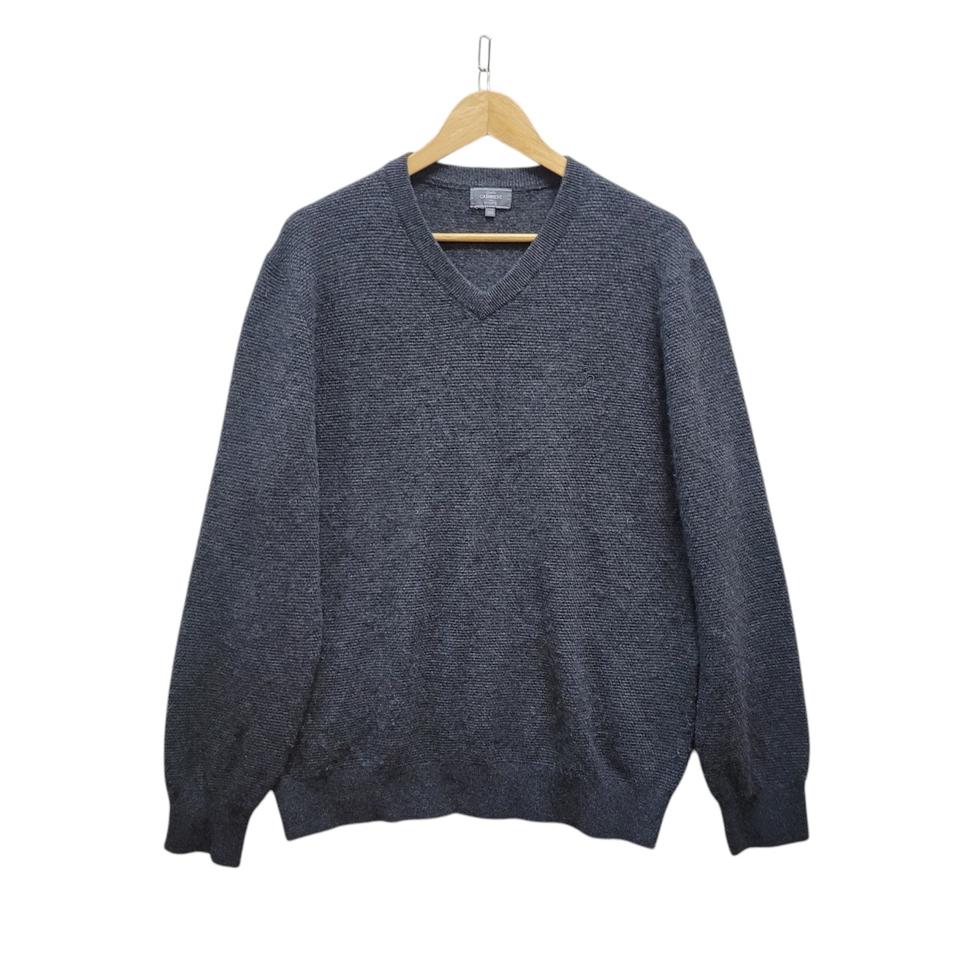 헤지스 캐시미어100퍼 차콜 깊지 않은 편안한 브이넥