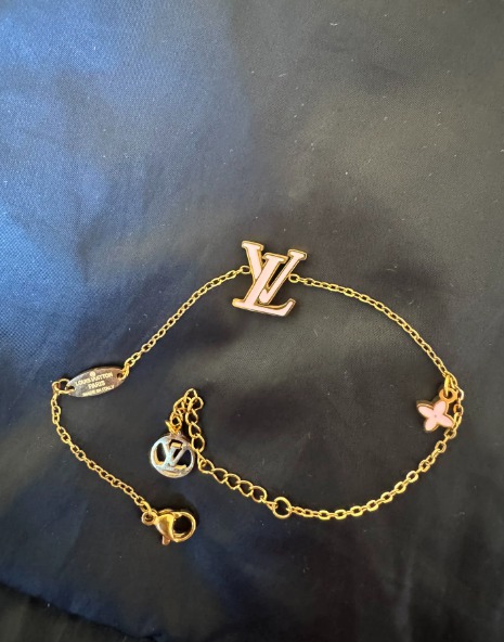 루이비통연핑크 에나멜 팔찌 목걸이