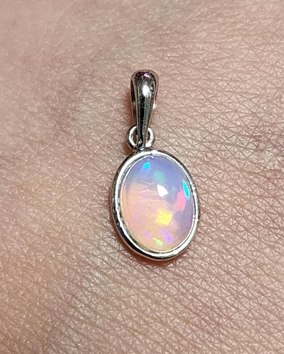 핸드메이드 AAA- 에티오피아 오팔 은펜던트 (925은)-6x8mm