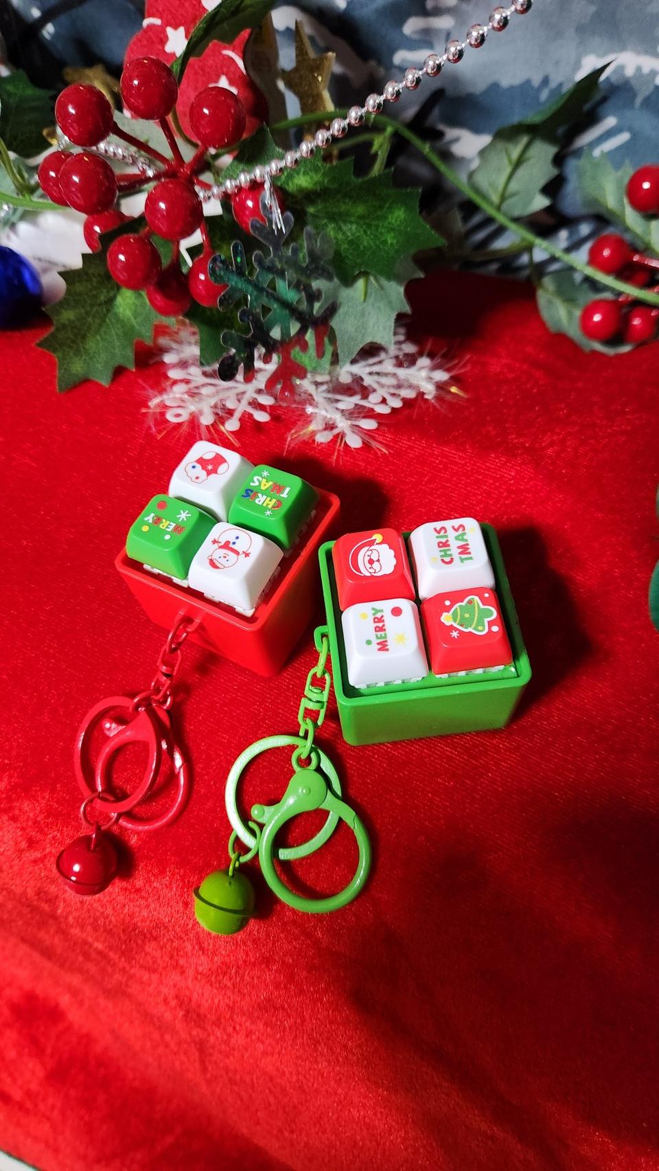 크리스마스 led 키캡 키링