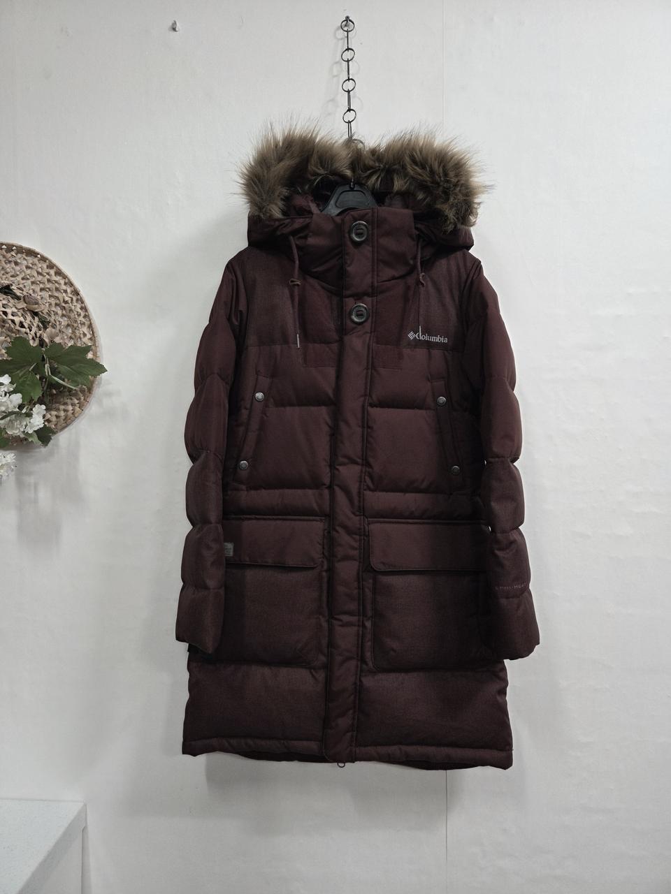 컬럼비아 옴니히터 롱패딩 90(S) 버건디