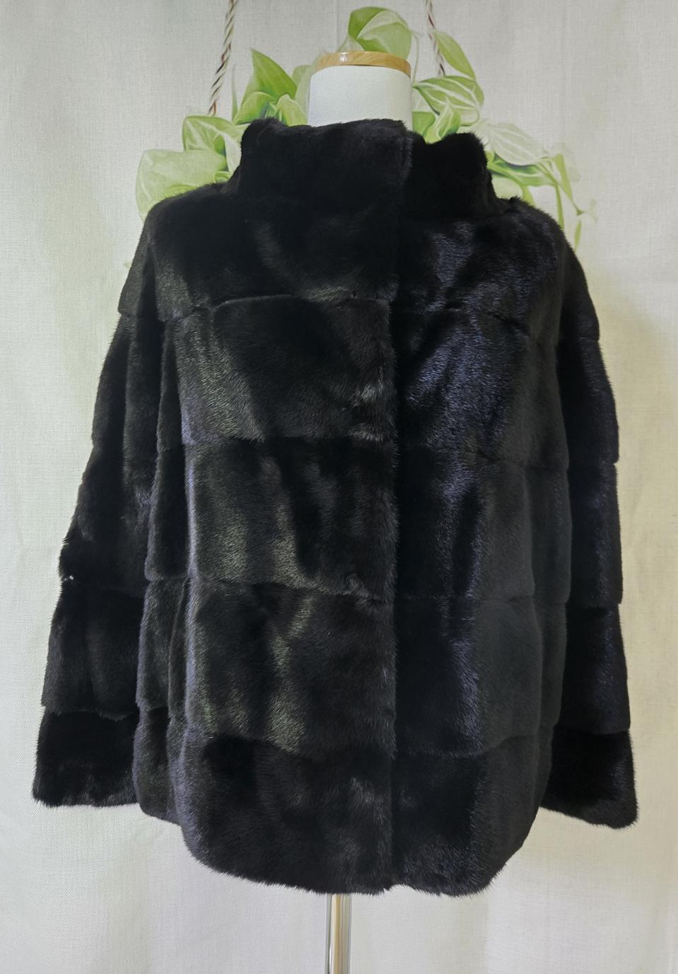 블랙그라마 호리젠탈 밍크 코트.새상품