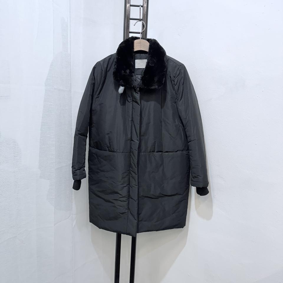 flat 블랙 퍼트리밍 패딩자켓 점퍼 솜패딩 3988