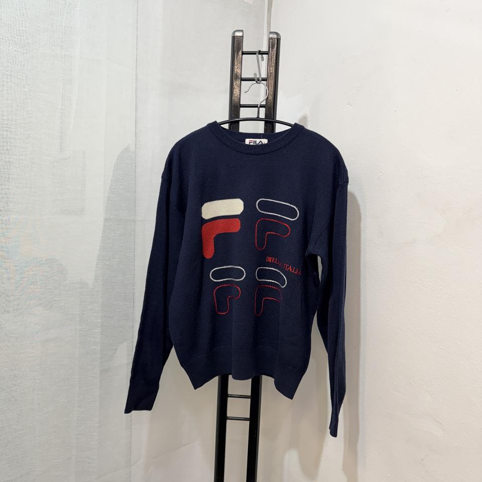 (100)필라 휠라 빈티지 네이비니트 울100 3997