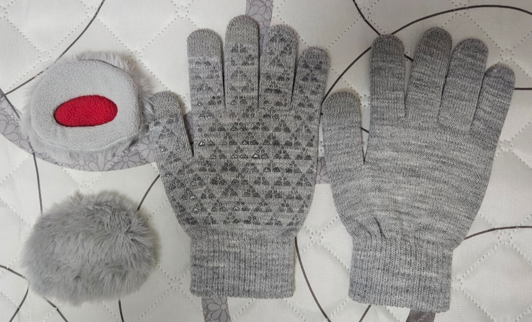 [새상품]토끼털귀마개(귀도리) 겨울기모장갑 스마트폰 터치 실리콘