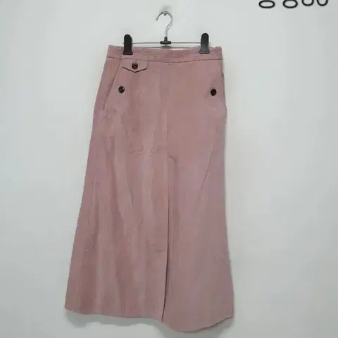 더캐시미어 핑크 코듀로이 롱스커트