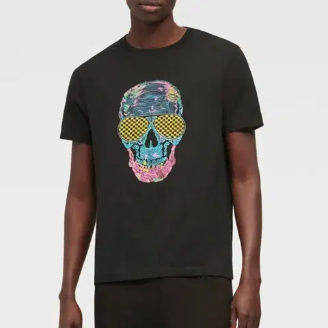 DKNY 네온 스컬 코튼 반팔티