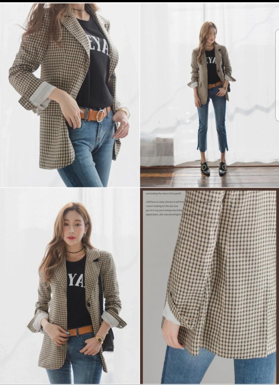 젠디고 체크 여성자켓