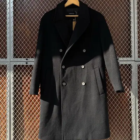 앤더슨벨 조나스 오버핏 캐시미어 블랙 롱 더플 코트 S