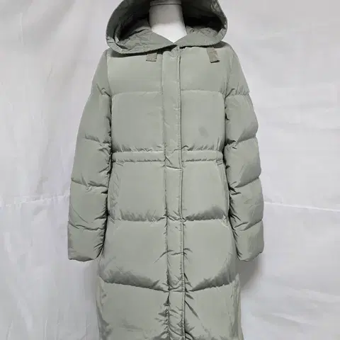 ADD 나이스 클랍 거위털 후드 롱 패딩 그린 여 90. 1209