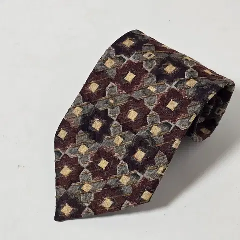 파라오 브라운 패턴 실크100 넥타이