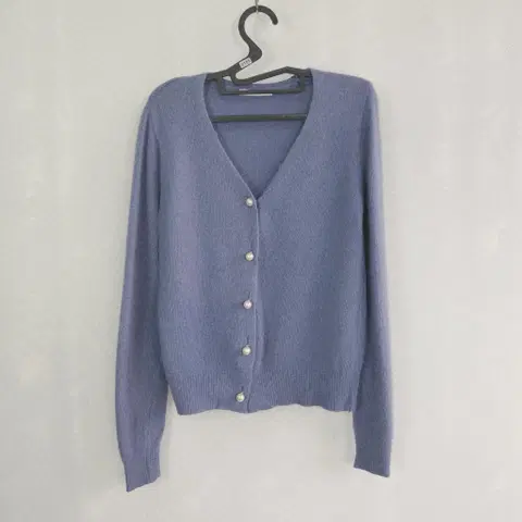 0153 진주단추 브이넥 가디건 프리사이즈