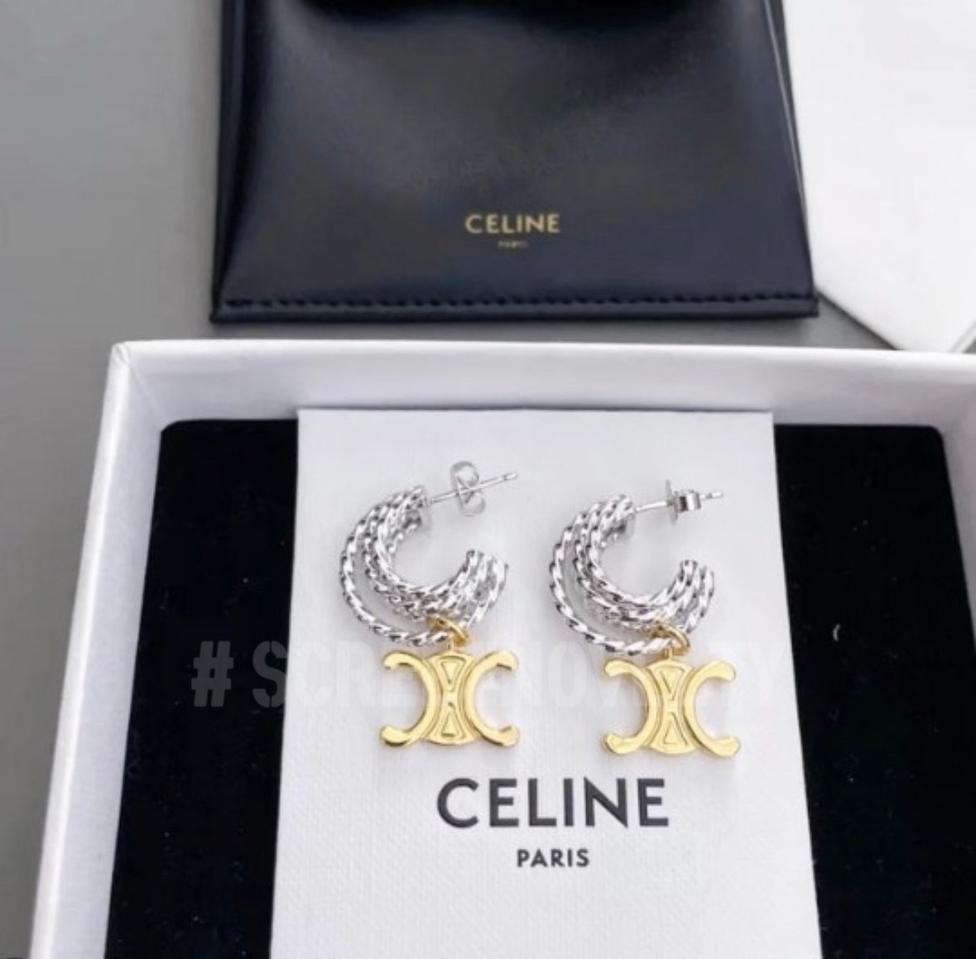 셀린느 트리옹페 트위드 이어링